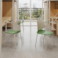 Fauteuil en plastique confortable pour le bureau à domicile Mobilier de salle de classe en acier inoxydable Ensembles scolaires
