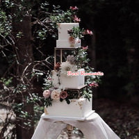 Support à gâteau rond en fer doré à 3 niveaux, présentoir à desserts, piédestal, centre de table pour mariage et Quinceañera, décoration de table, rehausseur de gâteau