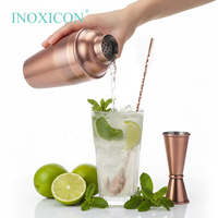 Ensemble de shaker à cocktails de luxe de haute qualité, durable, fournisseurs, création d'usine, 700 ml, logo personnalisé, kit de barman en acier inoxydable