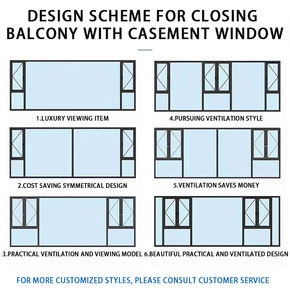 Rideau à persiennes moderne pour salle de bains et cuisine Type 50mm Fenêtre à battants pliante en verre en alliage d'aluminium étanche à la chaleur - Product Image 3
