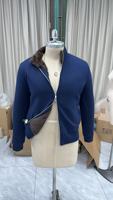 Veste en tricot légère pour homme avec fermeture éclair et doublure en fourrure complète en option, cardigan en mélange de laine pour le printemps et l'automne, vente en gros