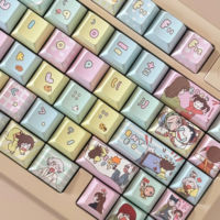 Keycaps PBT translucides Cherry M-OA Profile MX Switch pour claviers 61, 64, 68, 104, 108 touches, motif Energetic Girl