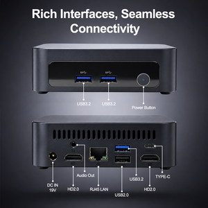Mini PC Económico Preparado para IA, AMD R7 <span class=keywords><strong>5800H</strong></span> 5 5600H 5625U, 2xDDR4 3200MHz, SSD NVMe, Tipo-C, GPU Integrada RDNA2, Computadora de Escritorio, Win11 - Product Image 3