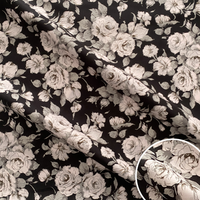 Tissu popeline 100% coton de luxe, haute densité, impression numérique personnalisée, design floral personnalisé pour robe d'été de créateur