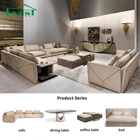 Console haut de gamme avec plateau en marbre, table d'entrée de luxe en acier inoxydable, mobilier moderne pour salon, idéal pour projets de villas