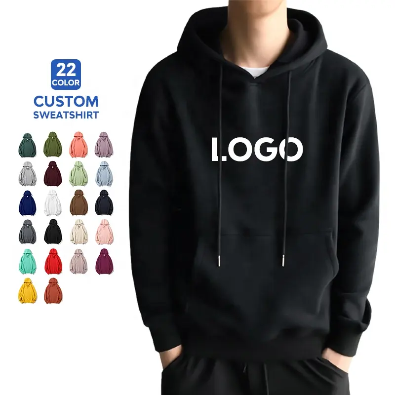 Wholesale cotton/ polyester soft blank plain pullover hoodies blank sweatsuit unisex custom logo blanket hoodie