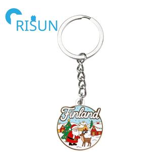 LLavero de Metal de Finlandia, Helsinki, recuerdo de viaje, llavero personalizado con Bandera de País finlandés, llavero con mapa, llavero esmaltado de Finlandia, regalo - Product Image 5