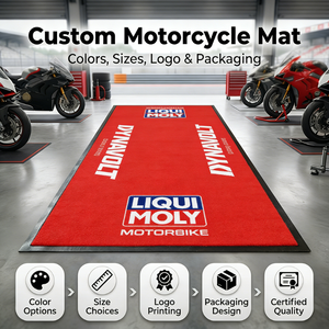 <span class=keywords><strong>Tapis</strong></span> <span class=keywords><strong>de</strong></span> garage pour moto personnalisé, <span class=keywords><strong>tapis</strong></span> en caoutchouc pour motocross, protection du sol d'atelier avec logo - Product Image 1