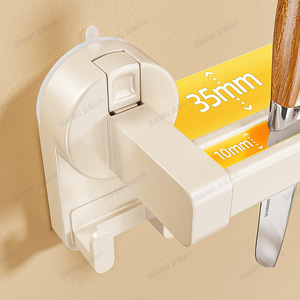 Barra de Succión de Lujo para Cocina con Ganchos, Soporte de Pared para Tapas de Ollas y Espátulas, Sin Perforaciones, Sin Taladrar - Product Image 3