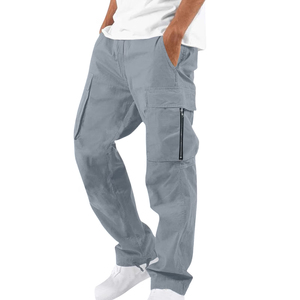 Pantalones Cargo de Lona Ligeros de Cintura Alta Estilo Urbano para Hombre, para Conjuntos de Ropa Urbana a la Moda - Product Image 1