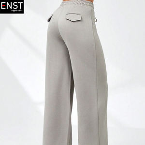 Factory Price Custom Wide Leg <strong>Cord</strong> <strong>Trousers</strong> Sweatpants Women Fared Pant - Product Image 3