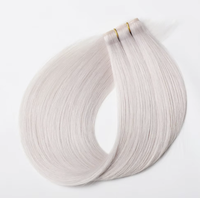 Extensions de cheveux invisibles en PU, 100 % cheveux humains, double trame, double trou, style russe