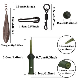 6 Stück Vorgebundene Karpfenhaken mit Leadcore-Vorfach, 80g Karpfenblei, Chod-Helikopter-Rigs, Karpfenangelzubehör - Product Image 3