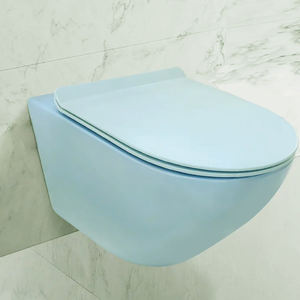 WC suspendu moderne bleu ciel avec réservoir intégré, fonction WC, pour la maison - Product Image 5