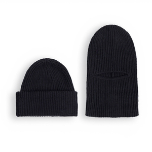 Bonnet de pêcheur à revers court avec logo personnalisé, cagoule tricotée à 1 trou pour adulte, couvre-visage intégral pour le ski et les activités de plein air - Product Image 2