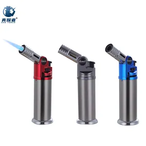 Gf-910 2023 Custom High Quality BSCI CE Cigar Smoking Jet Butane Torch Gas Lighter Metal