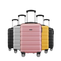 Valise trolley rigide de luxe ABS avec 4 roues pivotantes, serrure et cadre en aluminium – Bagage cabine pour étudiants