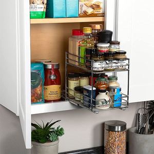 2 Tier Heavy Duty Slide Out Seasoning Pull Out Spice Rack Drawer Organizer for <b>Kitchen</b> Cabinet and <b>Pantry</b> - Product Image 2