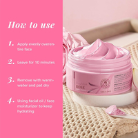 Masque d'argile rose naturel bio pour le soin de la peau du visage, nettoyage en profondeur, hydratation, éclaircissement, OEM ODM