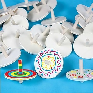 Trompo <span class=keywords><strong>de</strong></span> <span class=keywords><strong>Madera</strong></span> DIY Shandong con Base Blanca, Manualidades, Educación Temprana, Pintura Colorida, Jardín <span class=keywords><strong>de</strong></span> Infancia, Creativo, Hecho a Mano - Product Image 1