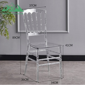 Sedia da Matrimonio Wayon <span class=keywords><strong>in</strong></span> <span class=keywords><strong>Resina</strong></span> Trasparente, Aspetto Cristallino, Schienale a Doghe Verticali, Gambe <span class=keywords><strong>in</strong></span> Bambù, Impilabile per Eventi - Product Image 2