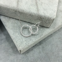 Bijoux fins, collier en argent sterling 925, double cercle rond, colliers pour femmes