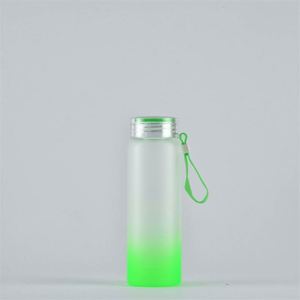 17 oz Frosted Cup Gradient Color Drinkware 17oz Eco-Friendly Matte <b>Glass</b> Water <b>Bottle</b> <b>500ml</b> Blank Sublimation Tumbler with Lid - Product Image 2