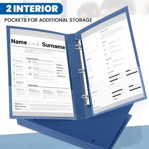 Classeur format légal 3 anneaux 1, <span class=keywords><strong>bleu</strong></span> <span class=keywords><strong>marine</strong></span> durable, pour papier 8,5 x 14, capacité de 175 feuilles, pour documents, œuvres d'art, bureau, maison - Product Image 4