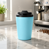 Gobelet réutilisable personnalisé avec logo, 12 oz, à double paroi, isolé sous vide, tasse de voyage, gobelets en acier inoxydable, tasses à café avec couvercle pour cadeau