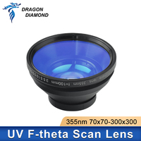 Lentille de numérisation UV F-theta 70*70-300*300mm optique YAG pour machine de marquage laser UV, pièces de rechange pour marqueur UV