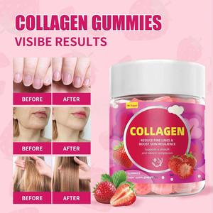 Wholesale Beauty Skincare Collagen Gummies Hydrolyzed Fish Collagen Peptides <strong>Vitamin</strong> C Supports Skin <strong>Digestion</strong> for Women - Product Image 4