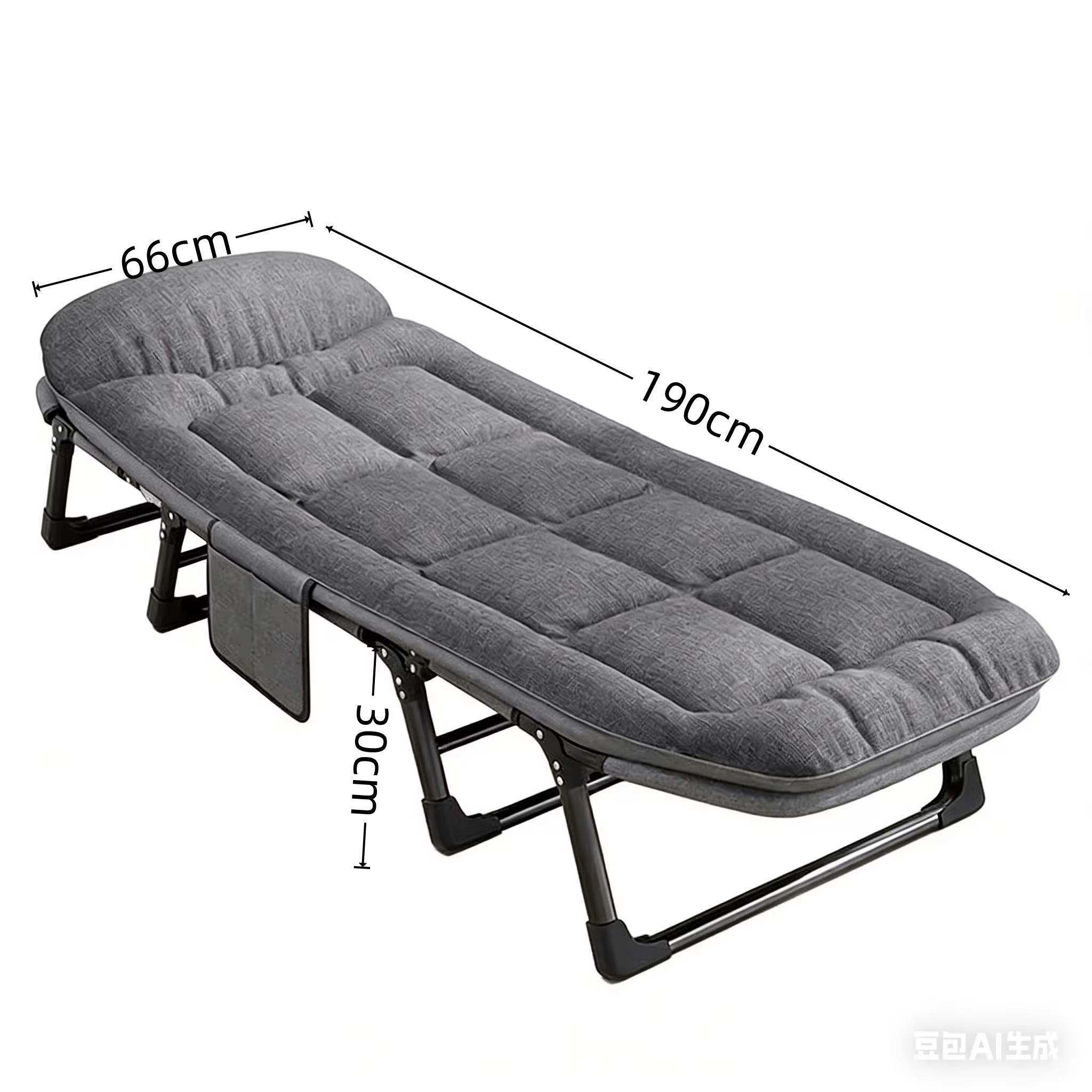 Gris foncé 190 cm (L) 66 cm (l) 30 cm (H)