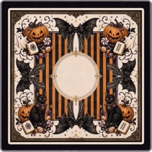 Tapis de table carré antidérapant pour Mahjong, motif quatre fantômes mignons, pour jeu de société de vacances - Product Image 4