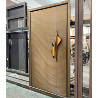 Porte d'entrée pivotante moderne en aluminium, porte de sécurité extérieure de luxe pour villa, personnalisable, isolée, anti-effraction