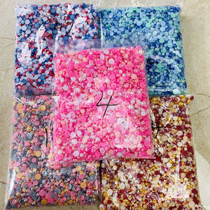 맞춤형 OEM 500g/16666pcs 믹스 3MM-10MM 플랫백 진주 및 플랫백 젤리 수지 라인 석 믹스 - Product Image 1