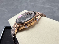 Montre mécanique automatique de luxe pour homme, boîtier en or rose, cadran à trois secondes, chronographe, compteur de vitesse, haute qualité