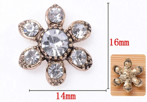 OEM Vintage Metal perlas flor apliques Rhinestone botón hecho a mano DIY accesorios de joyería - Product Image 4