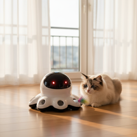 Jouet interactif intelligent pour chat en plastique, rotation aléatoire à 360 degrés, projection laser automatique avec attache plume, jeu d'intérieur