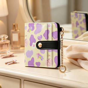 Cartera de Cuero PU Personalizada al por Mayor con 7 Ranuras para Tarjetas, Bolsillo para Monedas y Protección RFID Antirrobo - Product Image 1