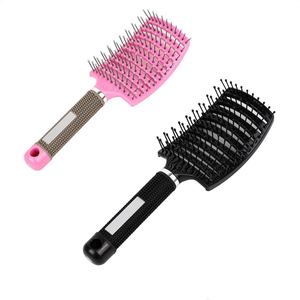 Brosse à cheveux de coiffure et de massage avec logo, démêlante, à poils en plastique, durable, confortable et tendance - Product Image 1