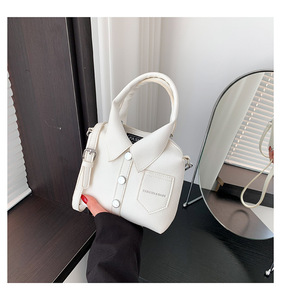 Borsa a tracolla da donna 2025 nuova, casual, alla moda, a forma di camicia, in pelle PU, con cerniera e bottone, design innovativo, con manico superiore, per signore - Product Image 5