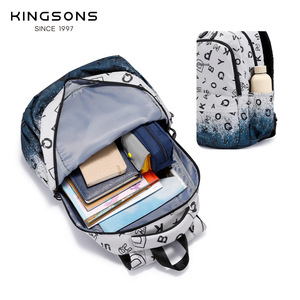 Kingsons <b>Student</b> <b>Backpack</b> 15 Inches Gradient Letter Pattern School Education <b>Backpack</b> - Product Image 2