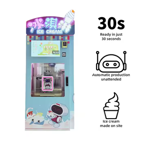 เครื่องทำไอศกรีม 3 รสชาติแบบอัตโนมัติเต็มรูปแบบ เครื่องขายไอศกรีมเชิงพาณิชย์พร้อมระบบชำระเงินด้วยเหรียญ ธนบัตร และบัตร - Product Image 2