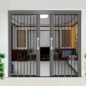 Modernes Design Zusammen klappbare Push-Pull-Kette Seiten zug Aluminium-Sieb gewebe Einfach entfernen Waschen Edelstahl netz Keine untere Schiene - Product Image 1