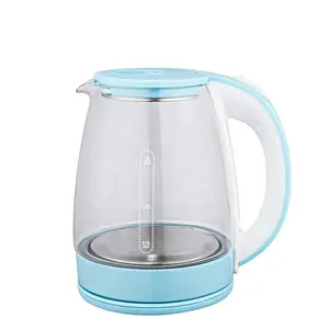 Vendite calde bollitore da 1,8 litri bollitore da tè in vetro rosa blu silicio bollitore elettronico ad ebollizione rapida