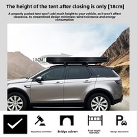 Carpa de Techo Rígida de Aluminio Tipo Concha para 3-4 Personas, Impermeable, de Montaje Rápido con Escalera para SUV 4x4 Todoterreno