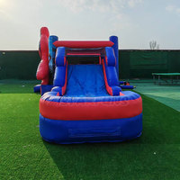 Château gonflable Spiderman commercial avec toboggan pour fêtes d'enfants