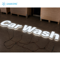 Enseigne LED extérieure, éclairée devant et derrière, étanche, lettres en relief personnalisées pour la publicité de lave-auto