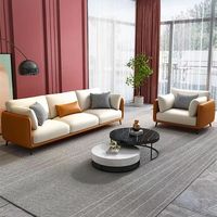 Sofá suave de tela de microfibra para sala de estar, sofá de Villa, sofás nórdicos relajantes, juego de sofás turcos de 3 piezas, tela para habitación familiar