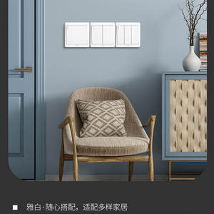 Prise murale Delixi blanche de type 86, simple/double/deux voies, cinq trous, panneau de prise, courant maximal de 15 A pour la maison et le câble réseau informatique - Product Image 2